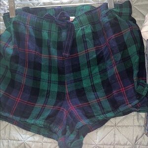 Old Navy High Waist Green and Blue Plaid Shorts